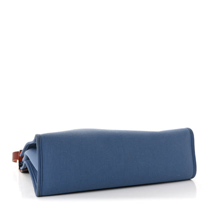 Hermes Vache Hunter Toile Militaire Herbag Zip 31 PM Bleu Agate Rouge H 5 of 11
