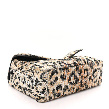 Chanel Tweed Mixed Fibers Leopard Print Souplissimo Maxi Flap Brown Black White 6 of 21