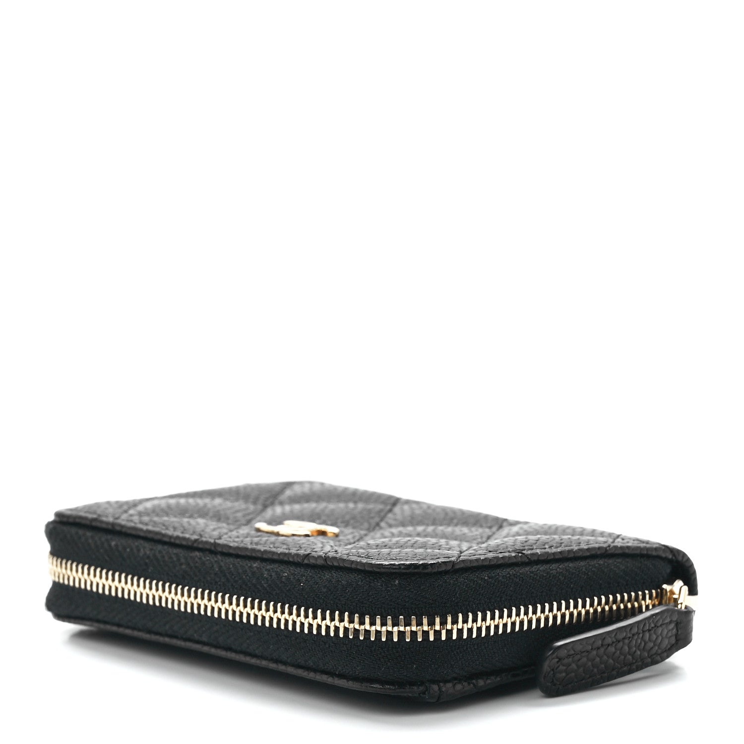 Chanel Caviar Quilted Zip Coin Purse Black 9 of 12
