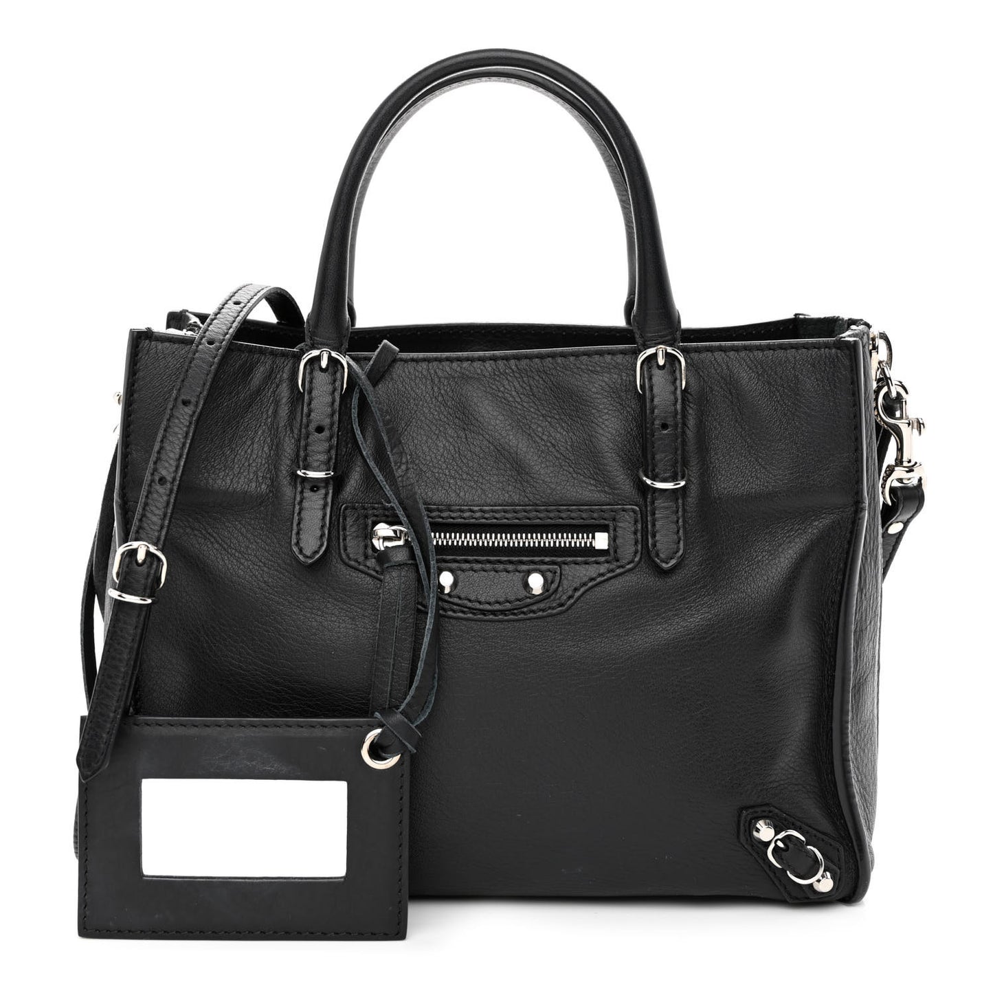 Calfskin Papier Mini A4 Zip Around Tote Black