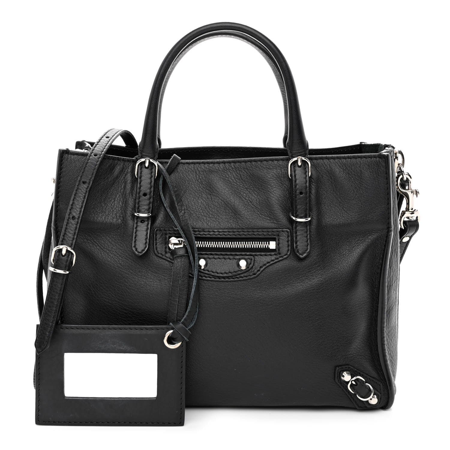 Balenciaga Calfskin Papier Mini A4 Zip Around Tote Black 1 of 12