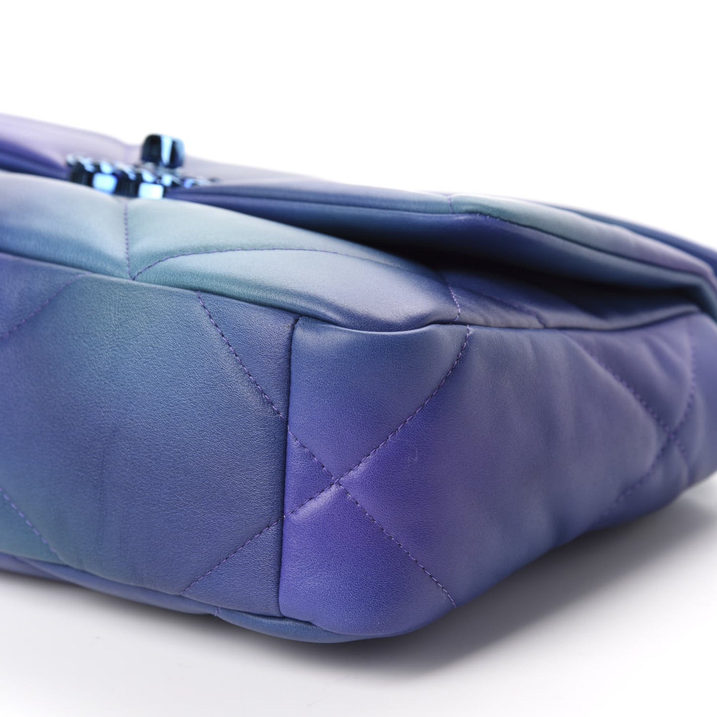 Tie Dye Calfskin Quilted Medium Chanel 19 Flap Blue Purple