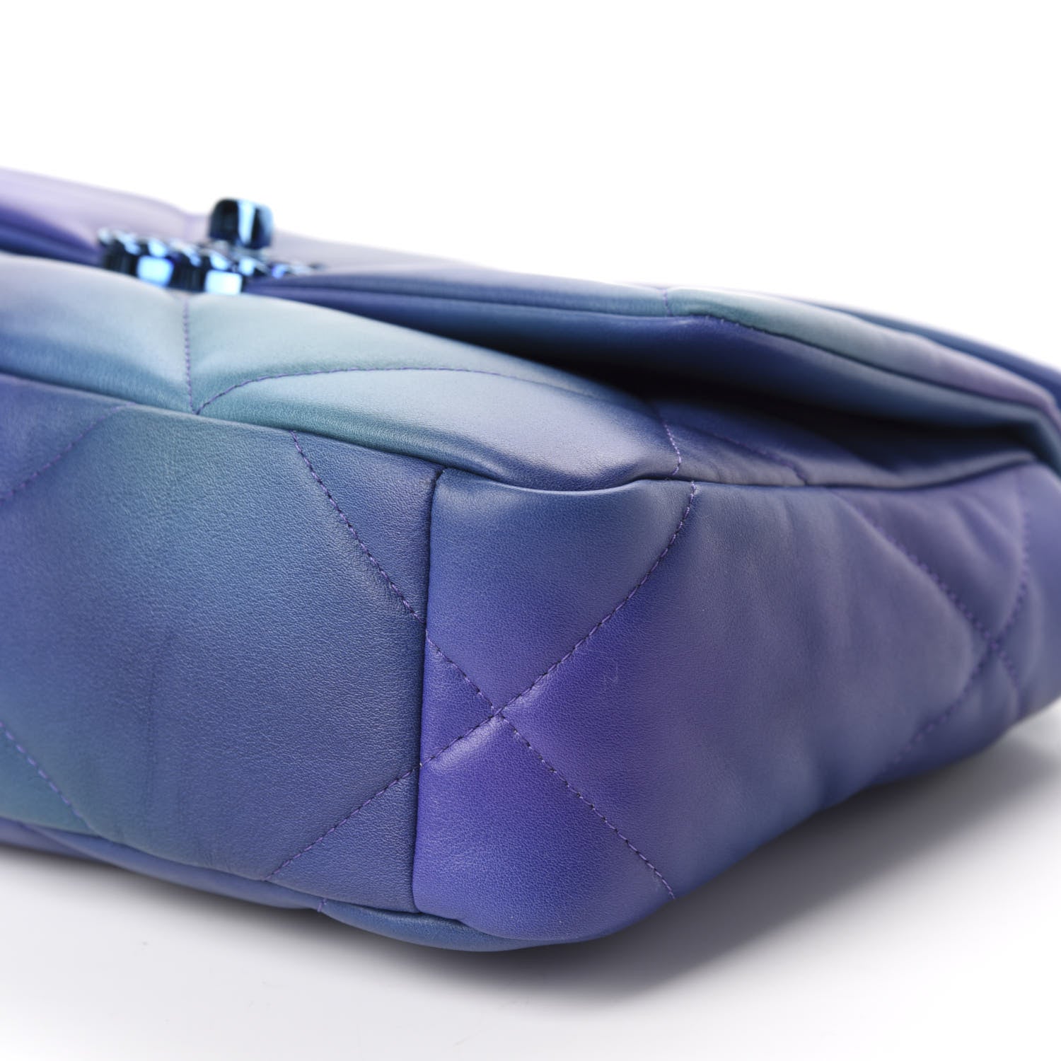 Chanel Tie Dye Calfskin Quilted Medium Chanel 19 Flap Blue Purple 6 of 13