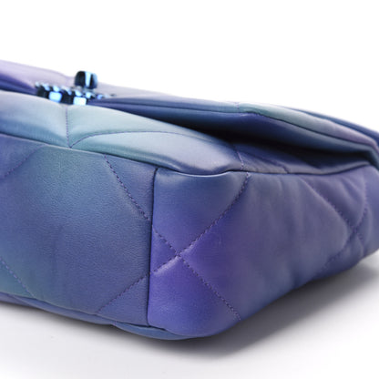 Chanel Tie Dye Calfskin Quilted Medium Chanel 19 Flap Blue Purple 6 of 13