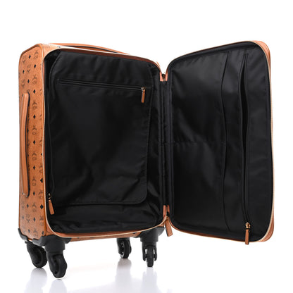 MCM Visetos Small Traveler Cabin Trolley Suitcase Cognac 4 of 8