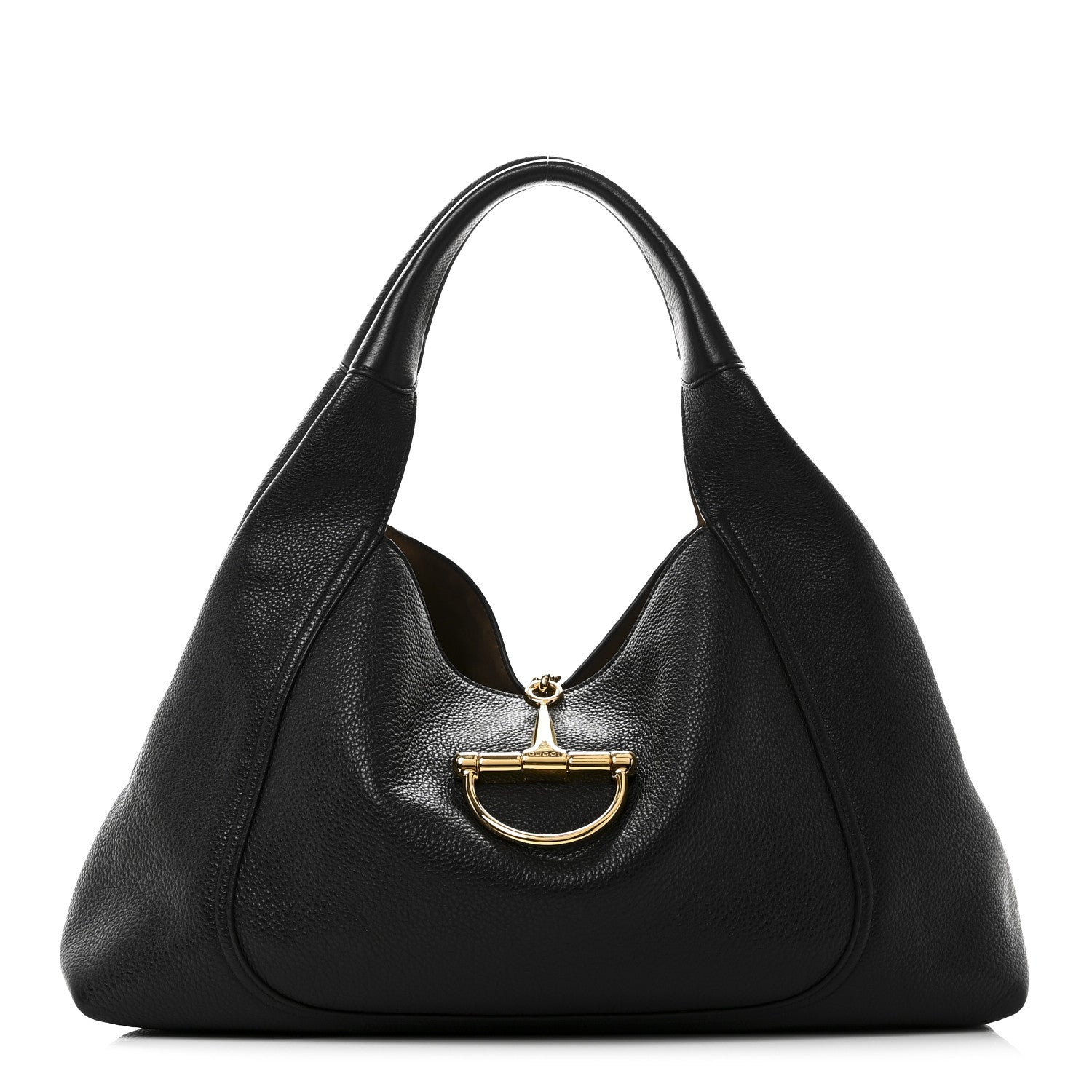 Gucci Grained Calfskin Softbit Maxi Shoulder Bag Black 1 of 11