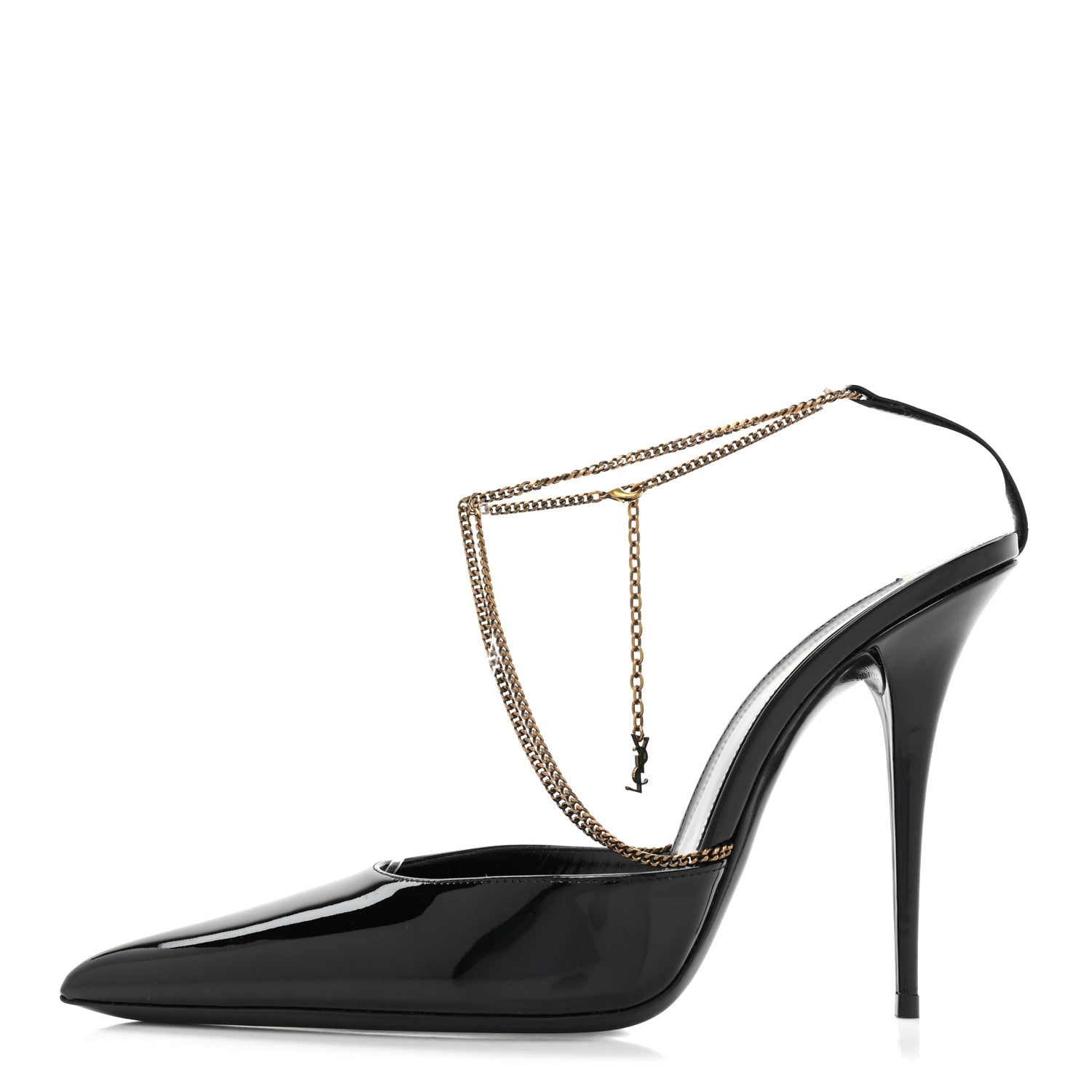 Saint Laurent Patent Calfskin Kayla 110 Pumps 41 Black 1 of 8