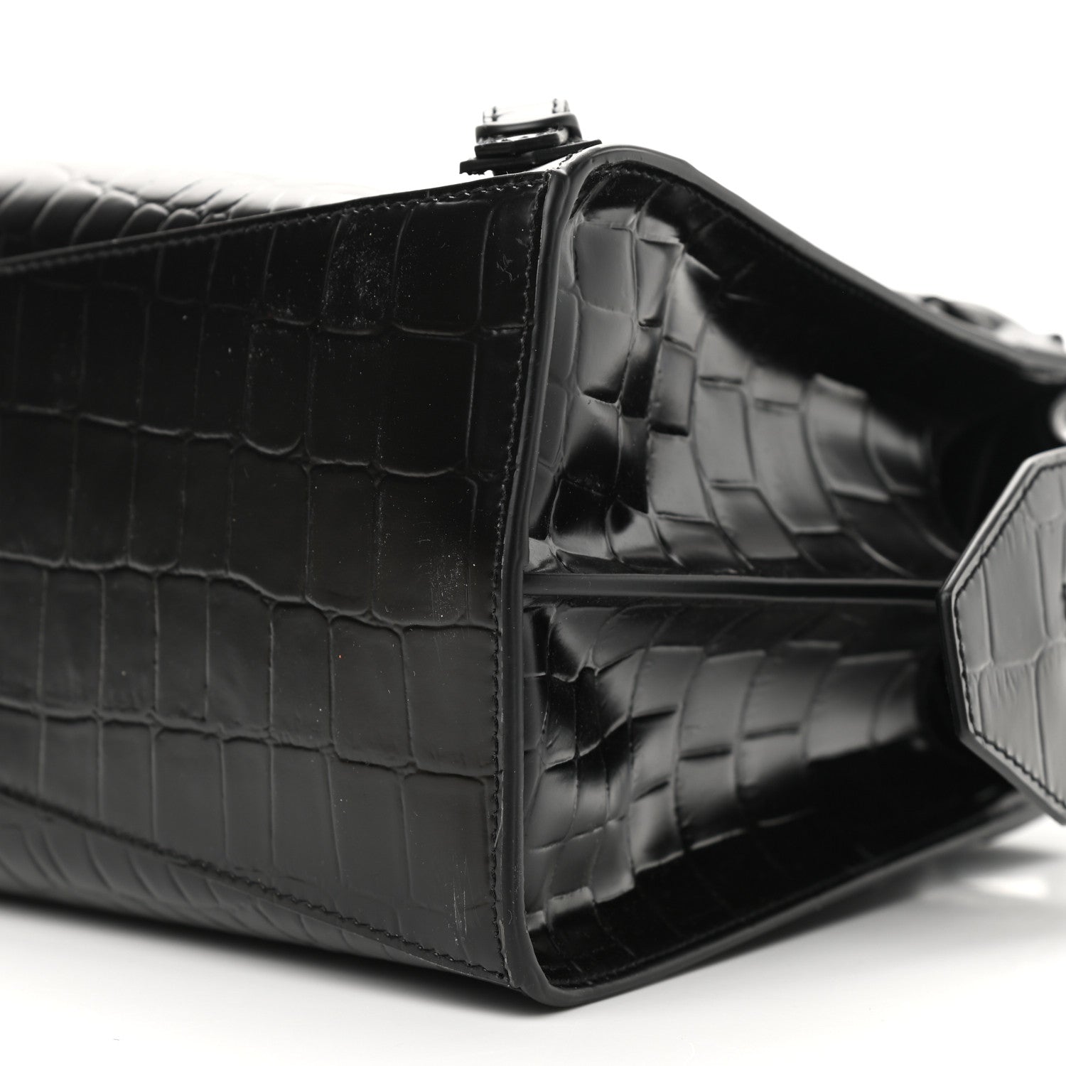 Balenciaga Semi Shiny Calfskin Crocodile Embossed Neo Classic Black Hardware S City Black 9 of 9