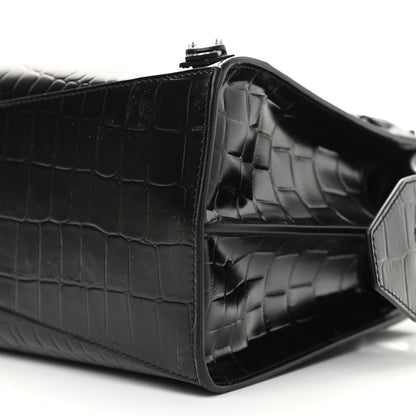 Balenciaga Semi Shiny Calfskin Crocodile Embossed Neo Classic Black Hardware S City Black 9 of 9