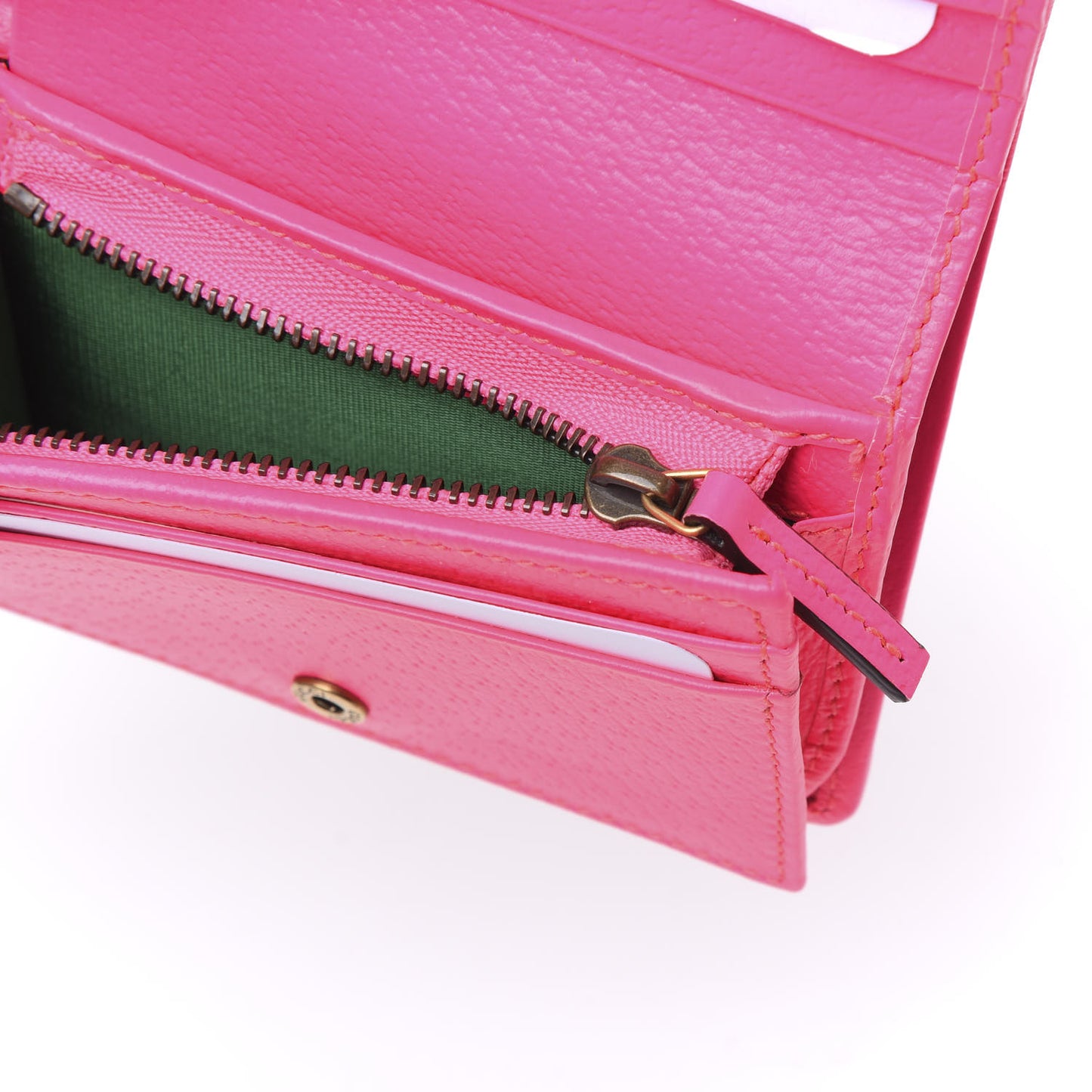 Calfskin Flora Print Zumi Card Case Fuxia Fluo
