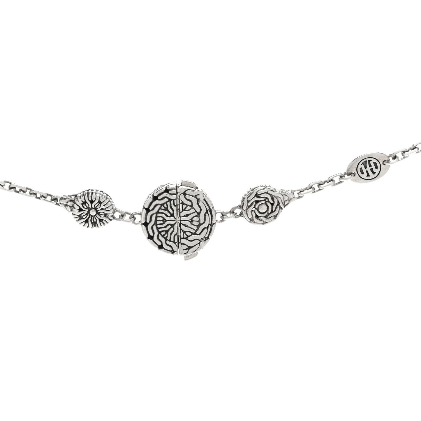 Sterling Silver Triple Circle Station Classic Chain Necklace