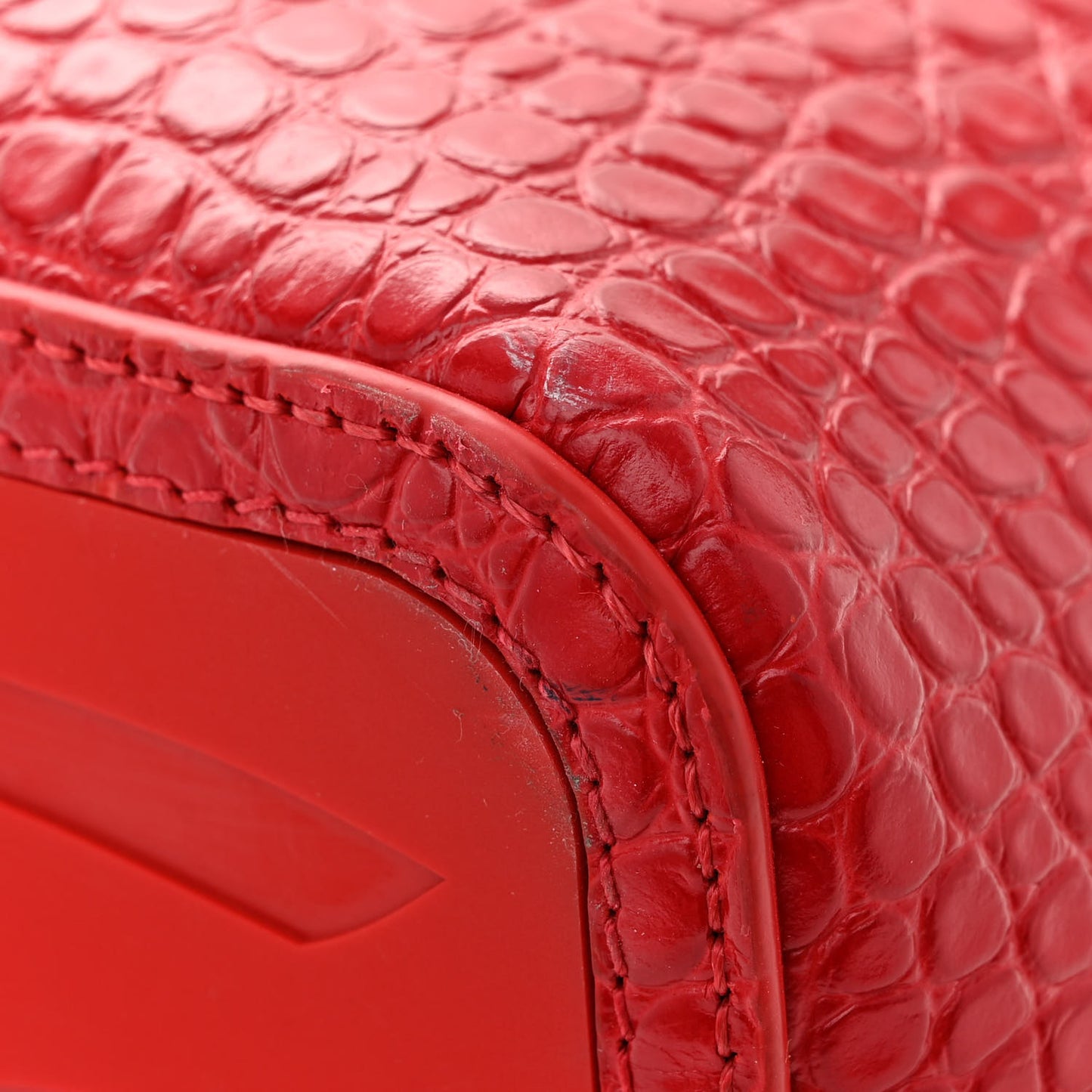 CHRISTIAN LOUBOUTIN Calfskin Crocodile Embossed Spikes East West Cabata Tote