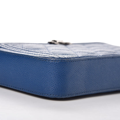Chanel Caviar Quilted Small Boy Clutch With Chain Blue 11 of 16