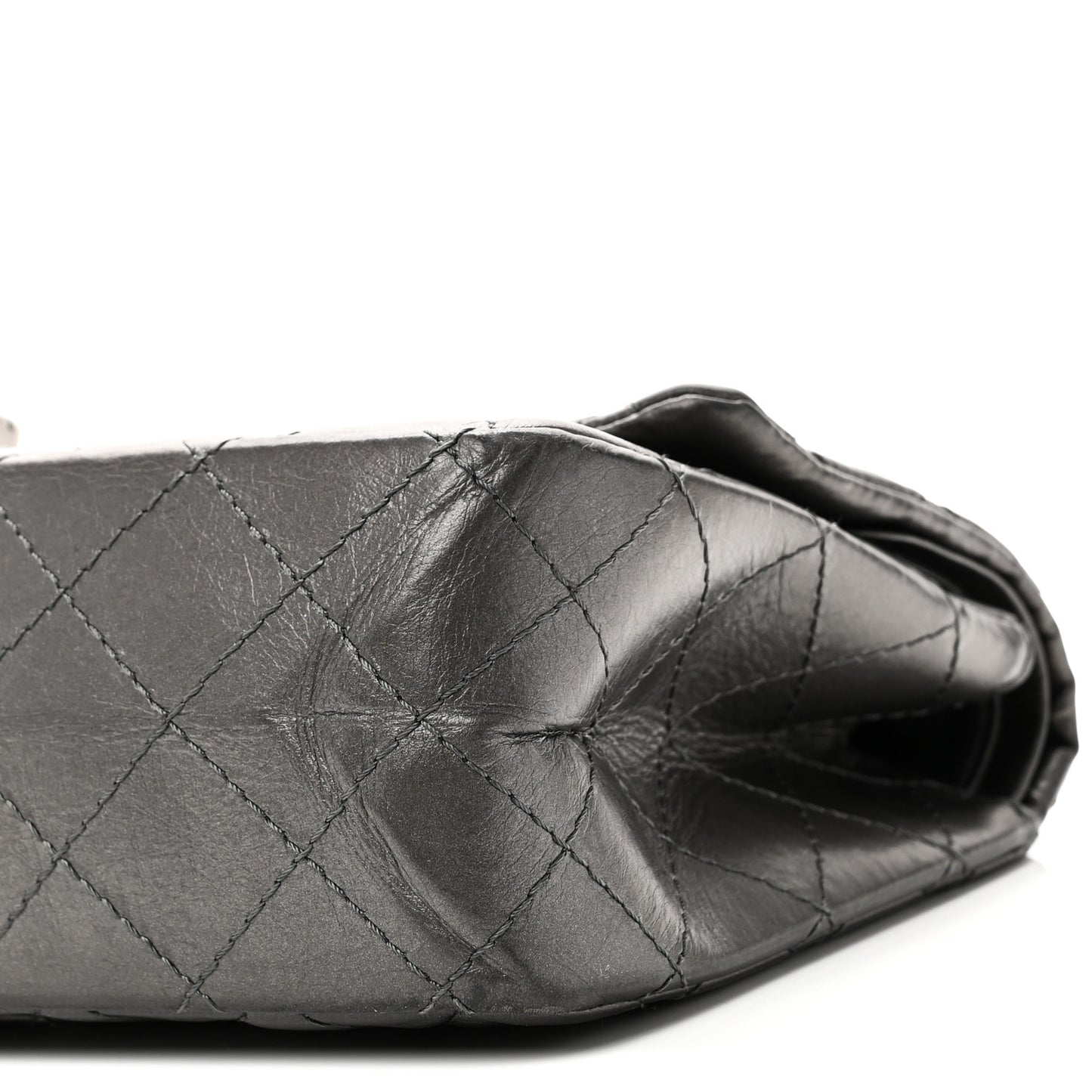 Metallic Aged Calfskin Quilted 2.55 Reissue 226 Flap Dark Grey