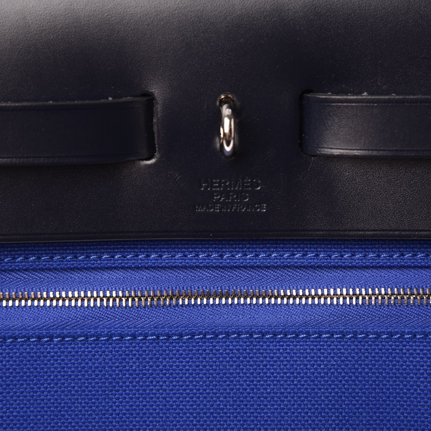 Hermes Toile Vache Hunter Herbag Zip 31 PM Bleu Electrique Bleu Indigo 9 of 11