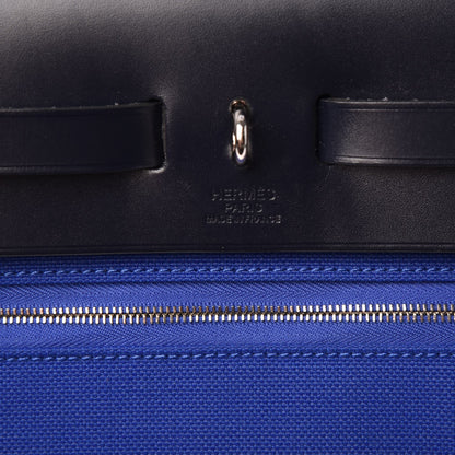 Hermes Toile Vache Hunter Herbag Zip 31 PM Bleu Electrique Bleu Indigo 9 of 11