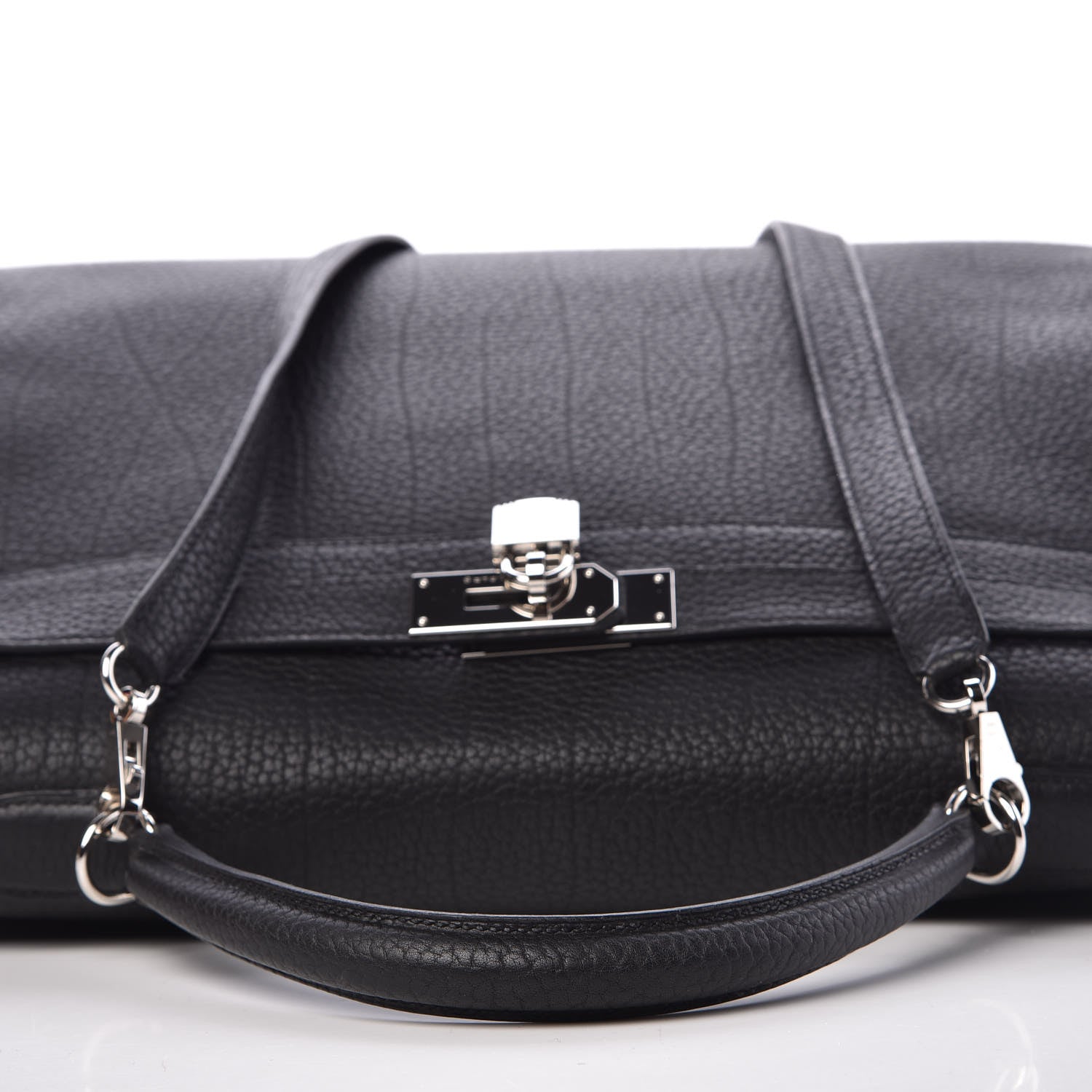 Hermes Fjord Horseshoe Kelly Retourne 40 Black Rouge H 31 of 33