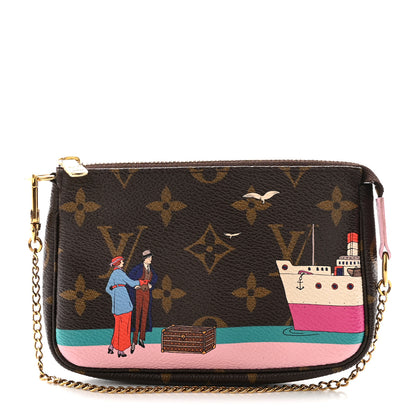 Louis Vuitton Monogram 2016 Christmas Animation Mini Pochette Accessories Rose Ballerine 1 of 6