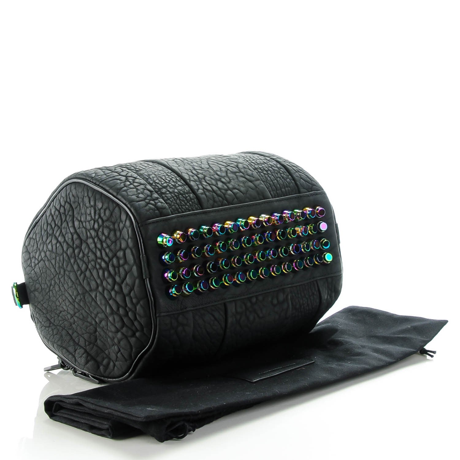 Alexander Wang Pebbled Lambskin Rockie Black Iridescent Hardware 4 of 8