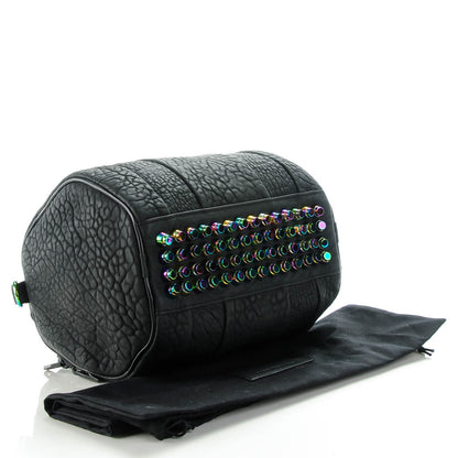 Alexander Wang Pebbled Lambskin Rockie Black Iridescent Hardware 4 of 8