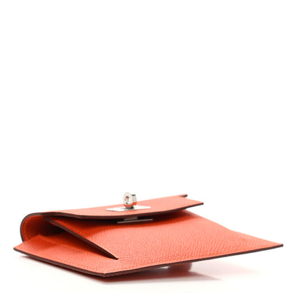 Hermes Epsom Kelly Pocket Compact Wallet Orange Poppy 2 of 5