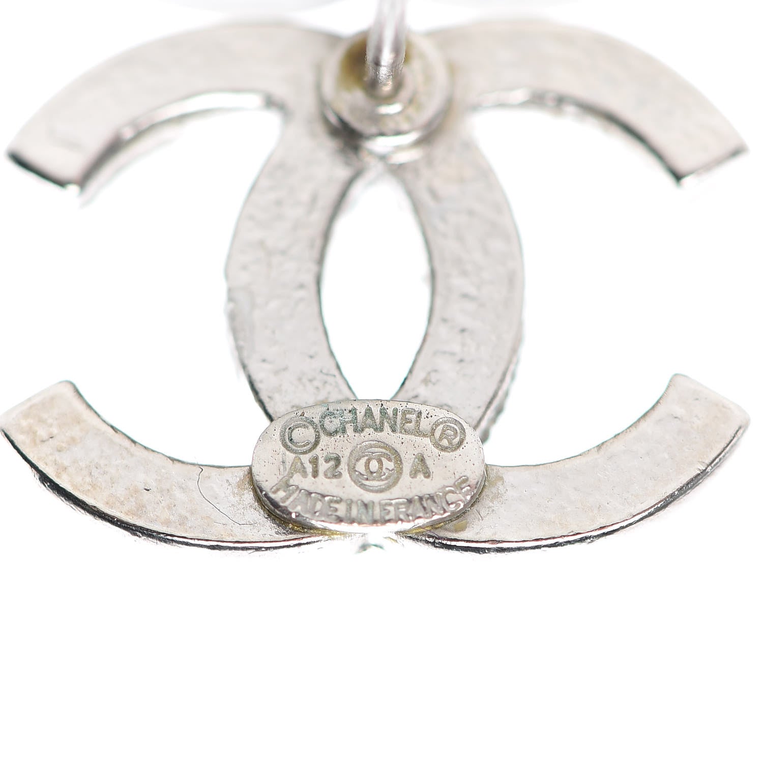 Chanel Crystal CC Earrings Silver 4 of 6