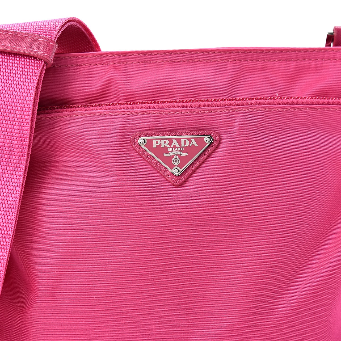 Nylon Vela Flat Messenger Bag Fuxia