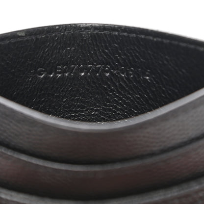 Saint Laurent Grain De Poudre Matelasse Chevron Monogram Credit Card Case Black 7 of 8