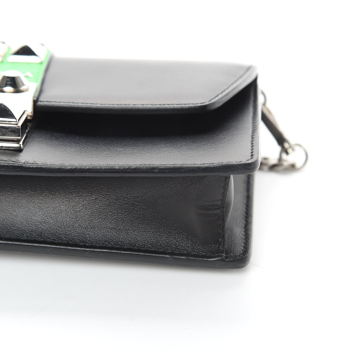 Prada City Calfskin Studded Mini Elektra Crossbody Bag Black Verde 13 of 15