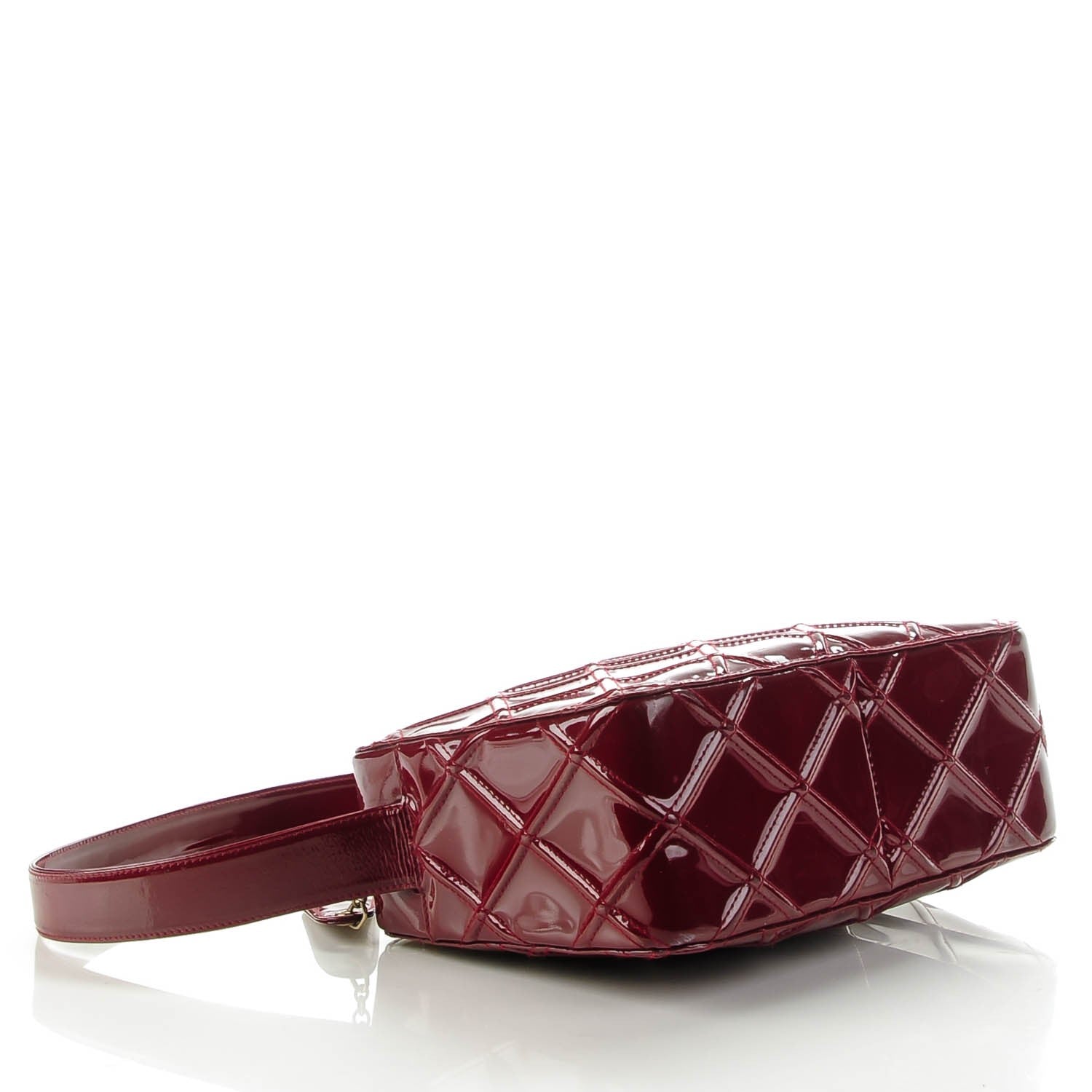 Chanel Patent Diamond Stitch Shoulder Bag Burgundy 5 of 10