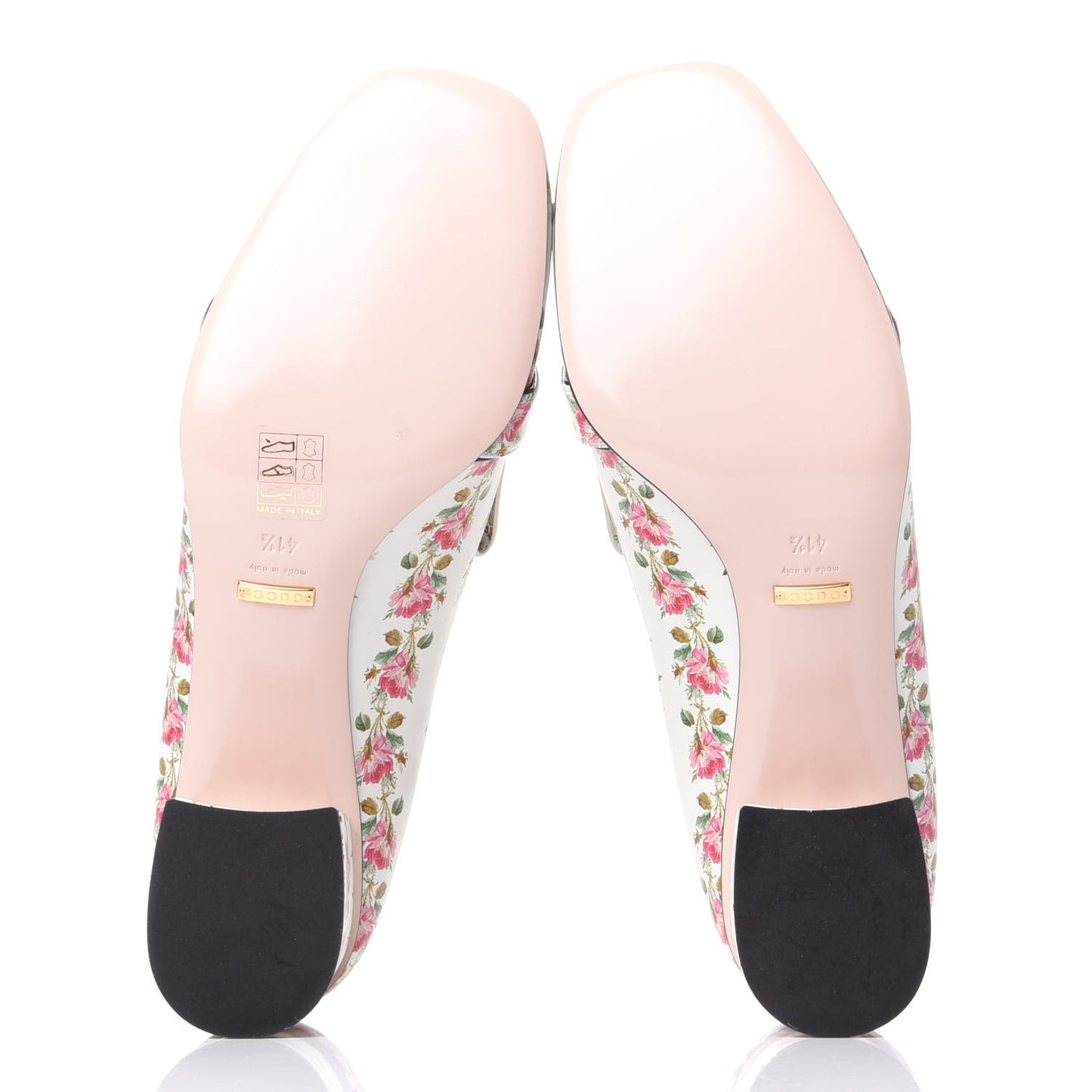 Calfskin Rose Print GG Marmont Fringe 50mm Loafer Pumps 41.5 Multicolor