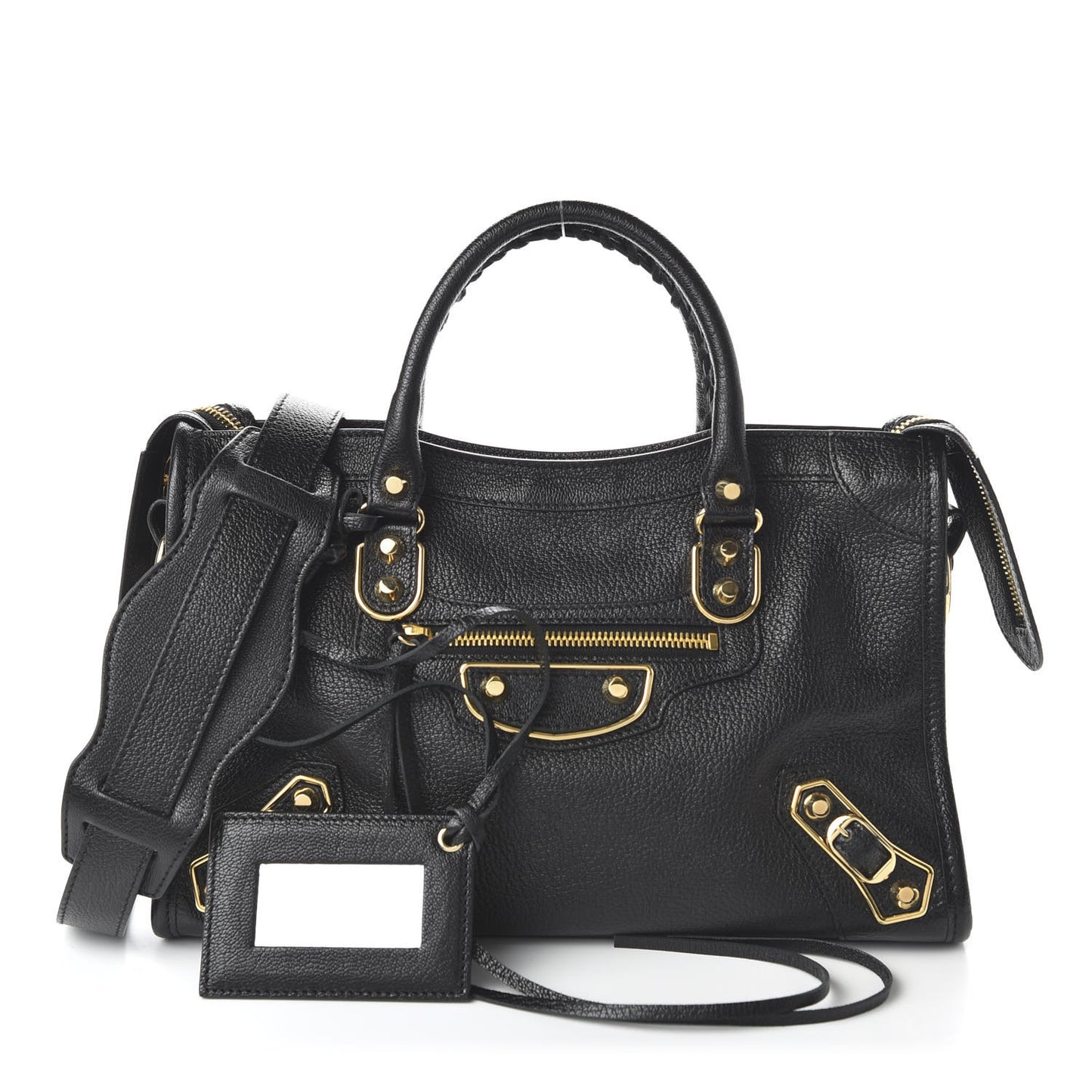 Chevre Gold Metallic Edge Hardware S City Black