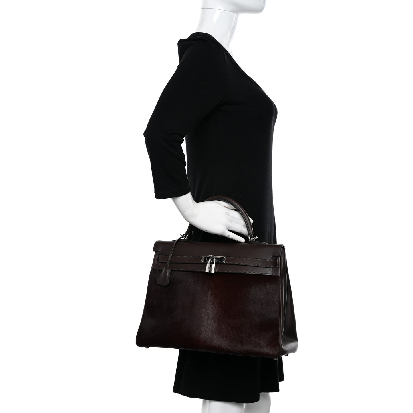 Pony Hair Swift Kelly Retourne 35 Chocolate