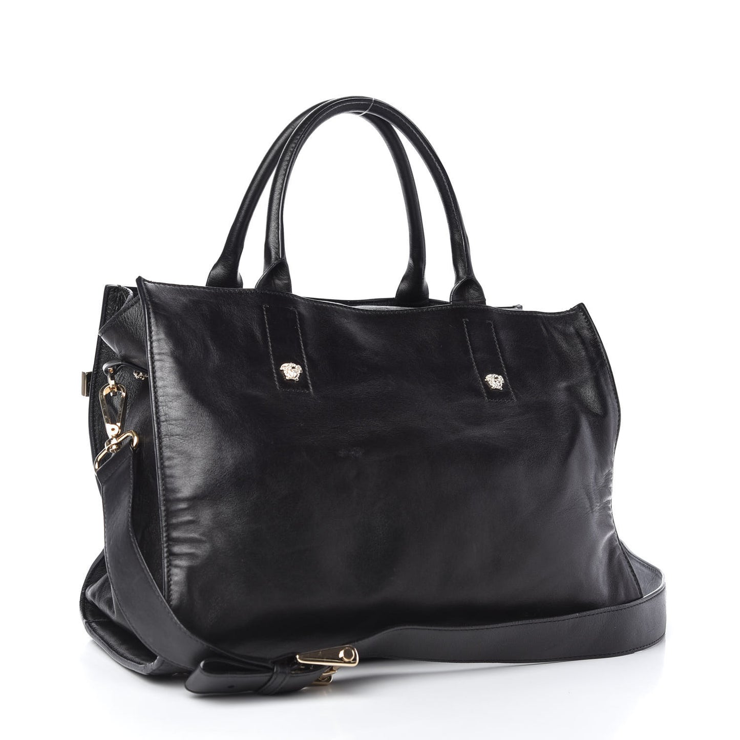 Calfskin Large Palazzo Tote Bag Black