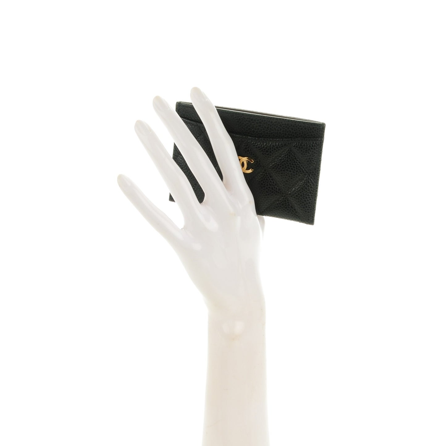Caviar Quilted Card Holder Black