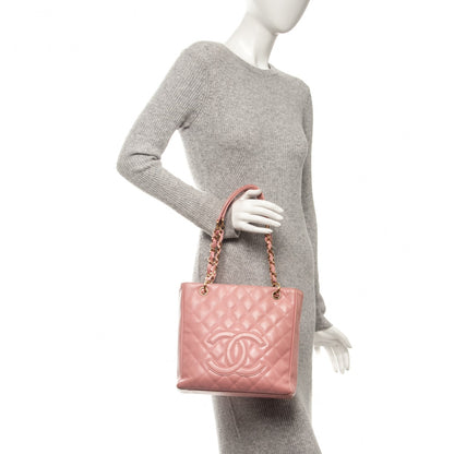Chanel Caviar Quilted Petit Shopping Tote PST Pink 2 of 14