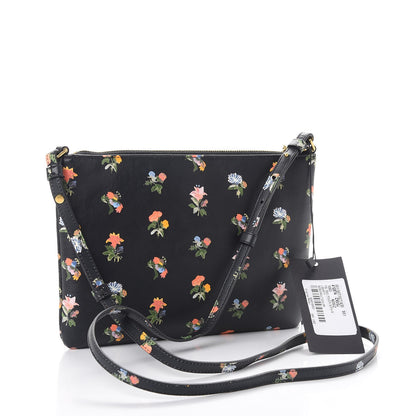 Saint Laurent Calfskin Flower Printed Small Monogram Crossbody Bag Black Multicolor 3 of 7