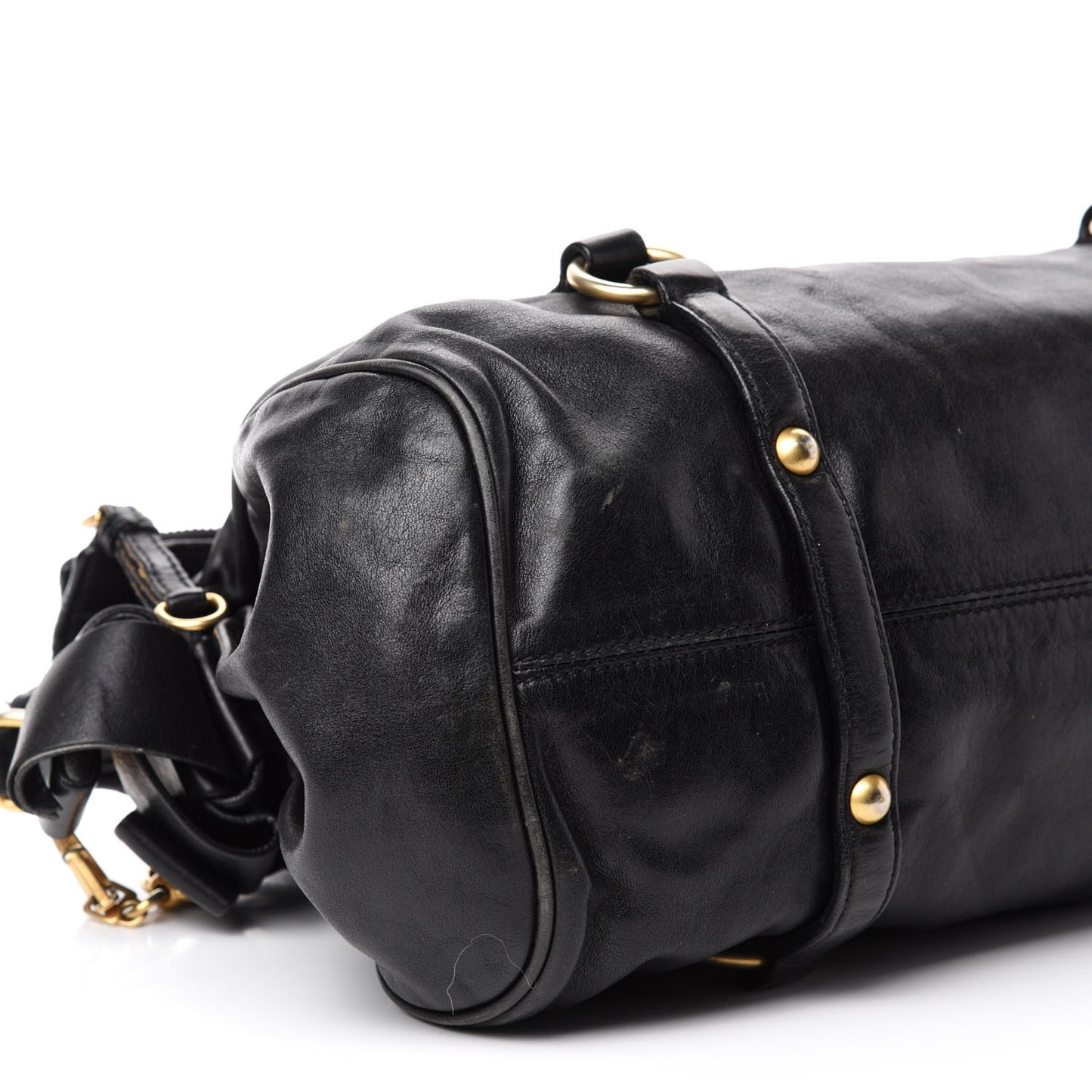 Vitello Lux Bow Tote Black