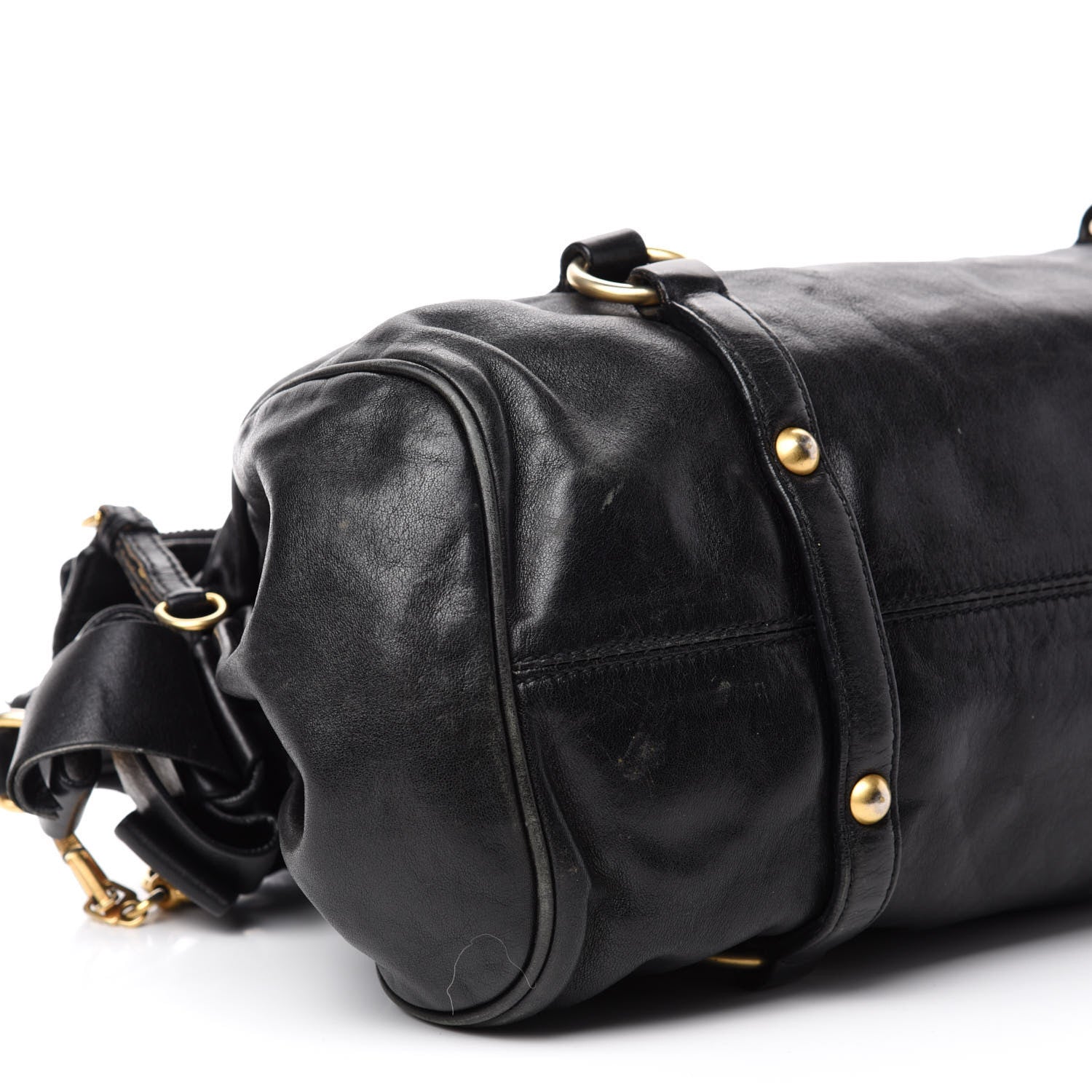 Miu Miu Vitello Lux Bow Tote Black 7 of 15