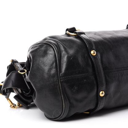 Miu Miu Vitello Lux Bow Tote Black 7 of 15