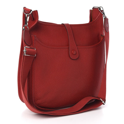 Hermes Taurillon Clemence Evelyne III GM Rouge Casaque 2 of 9