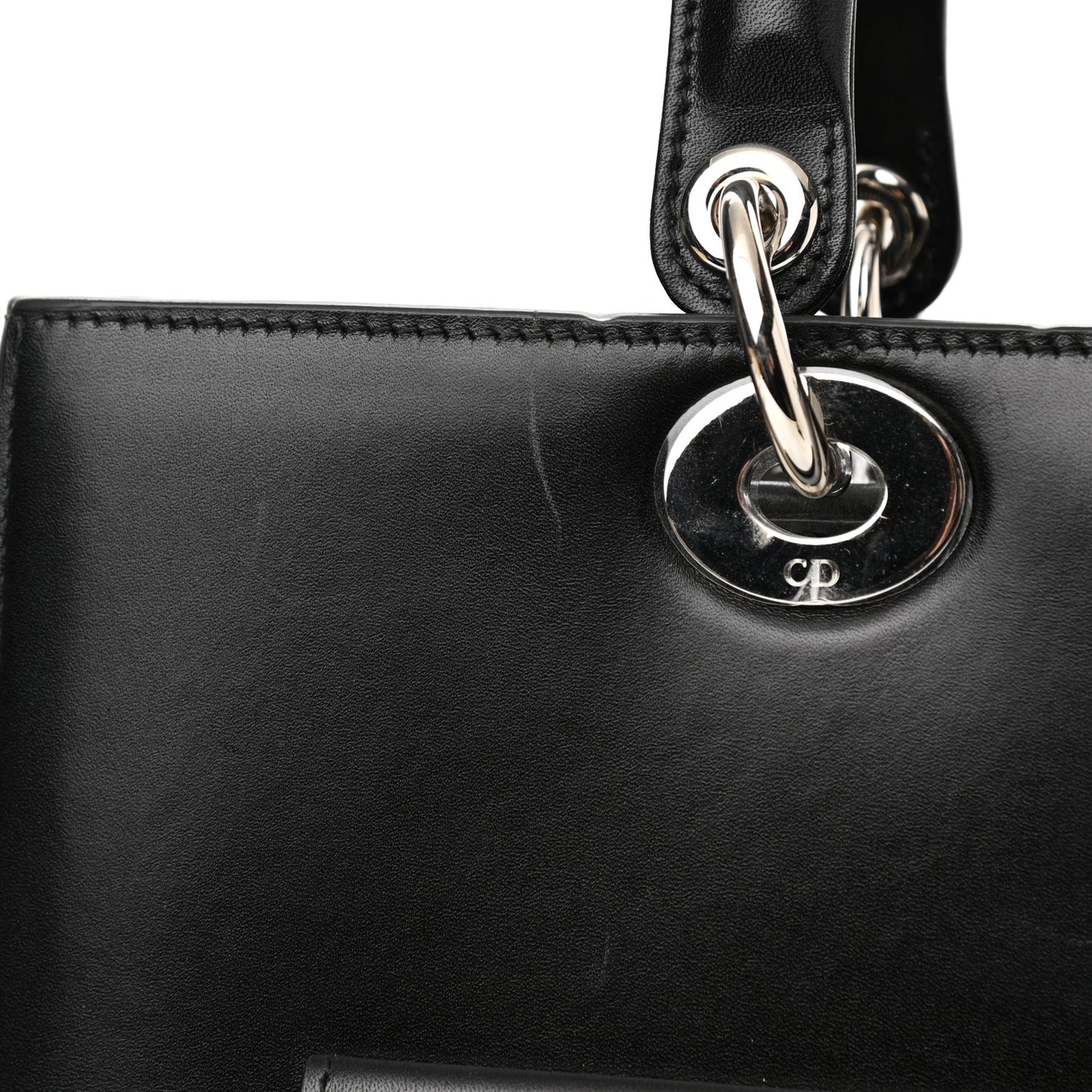 Box Calfskin Lady Dior Pouch Tote Black