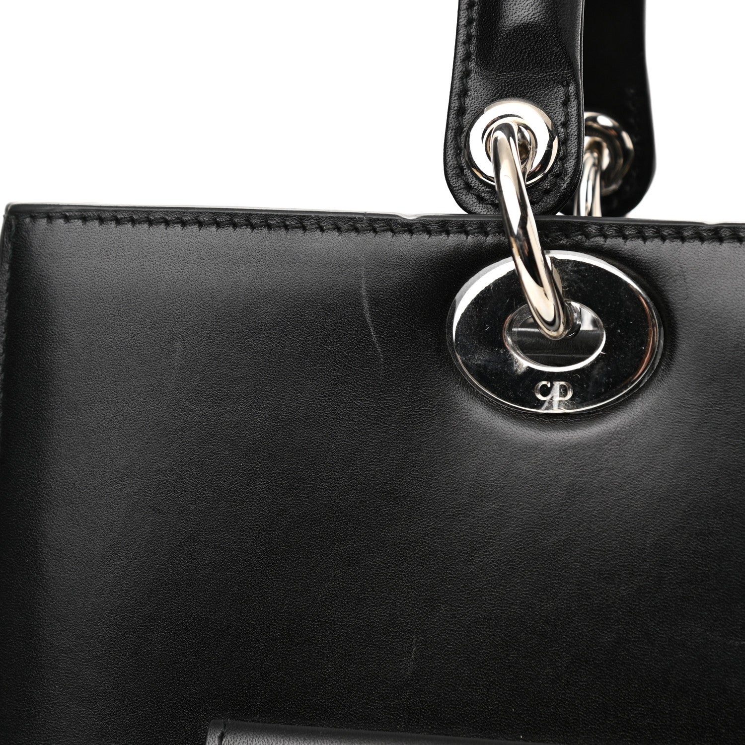 Christian Dior Box Calfskin Lady Dior Pouch Tote Black 12 of 15