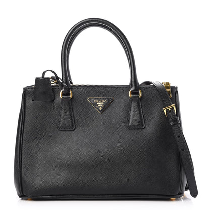 Prada Saffiano Small Galleria Double Zip Tote Black 1 of 9