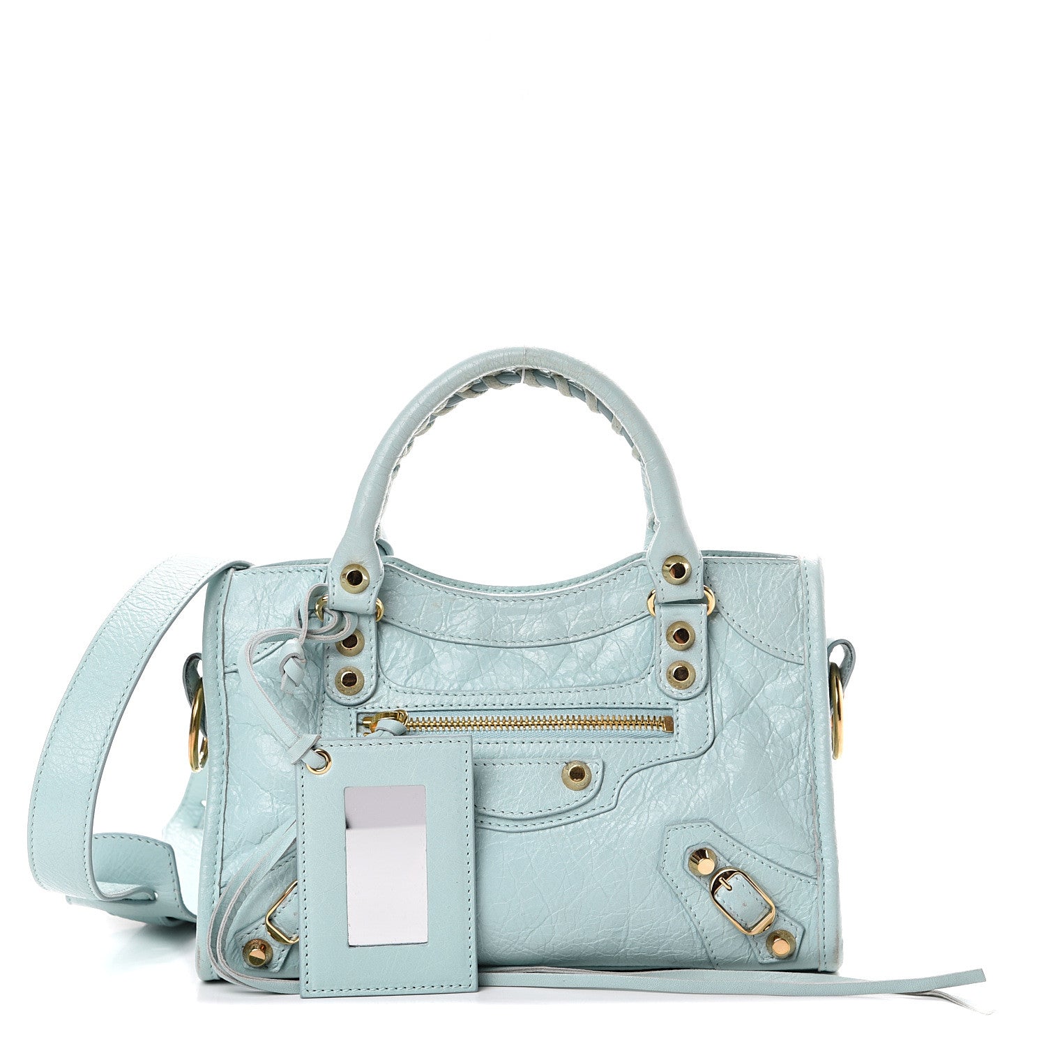 Balenciaga Agneau Classic Gold Hardware Mini City Bleu Maldives 1 of 15