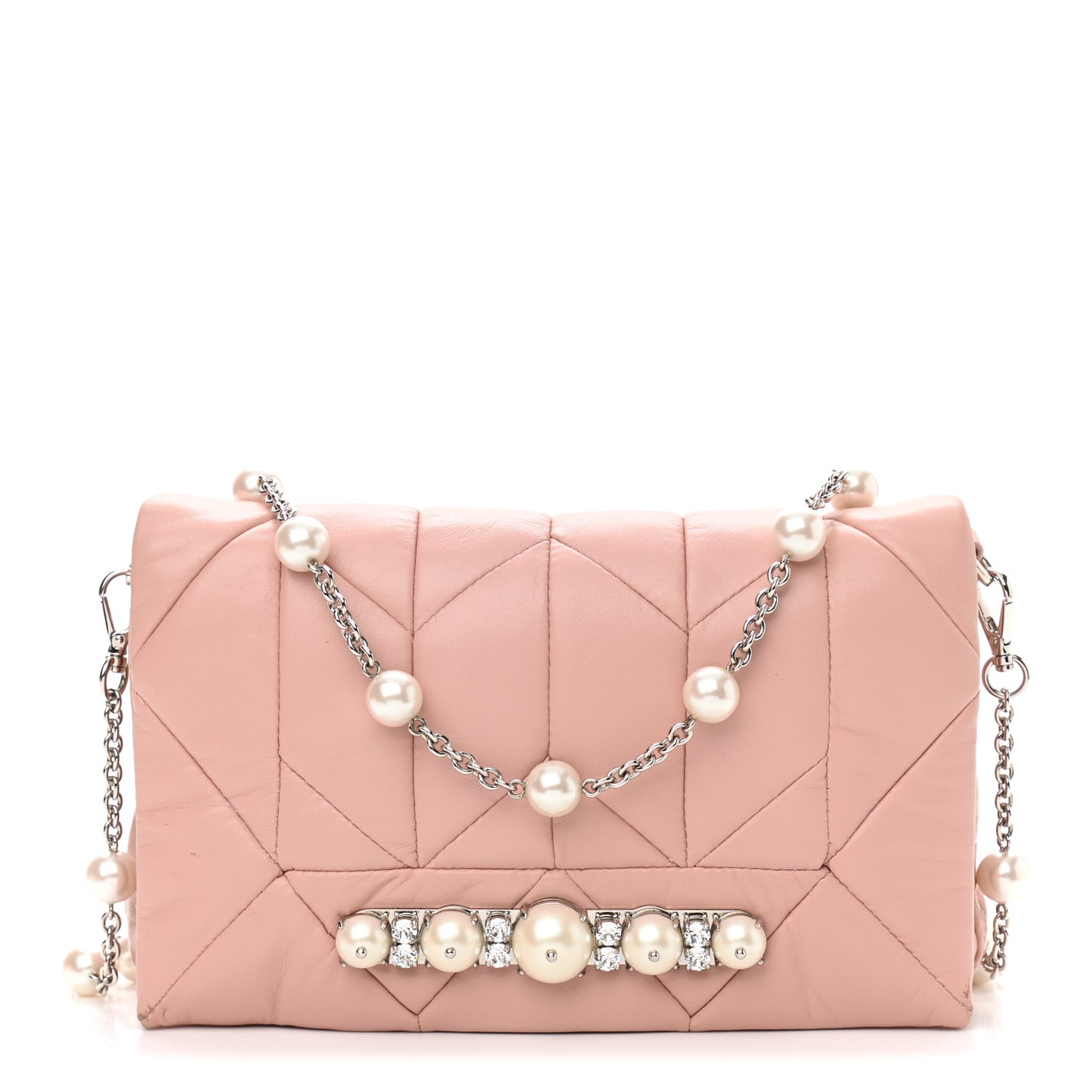 Nappa Patch Pearl Shoulder Bag Orchidea