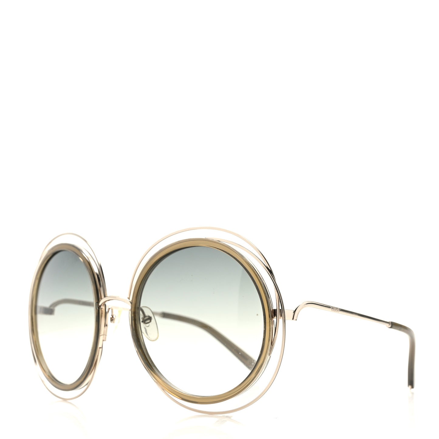 Oversized Round Carlina Sunglasses CE120S Gold Khaki
