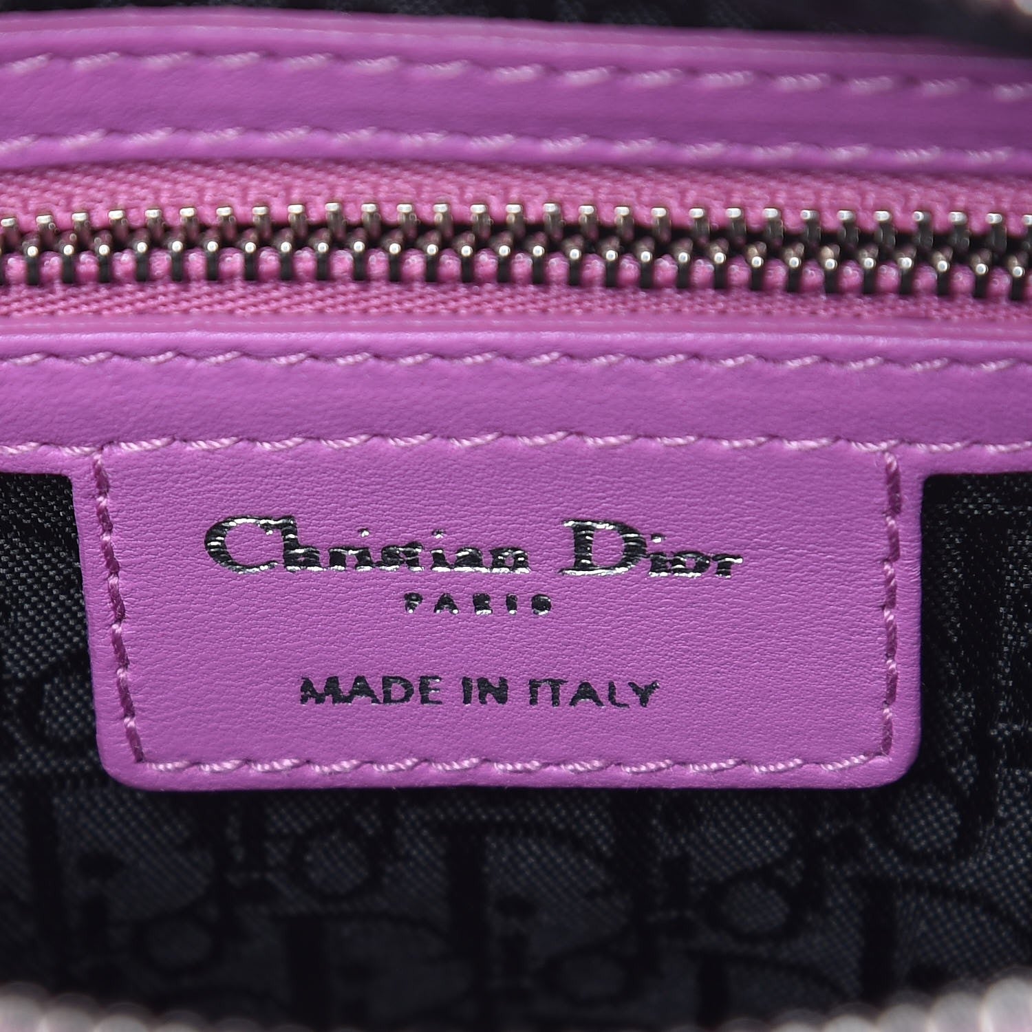Christian Dior Lambskin Cannage Medium Lady Dior Purple 6 of 7