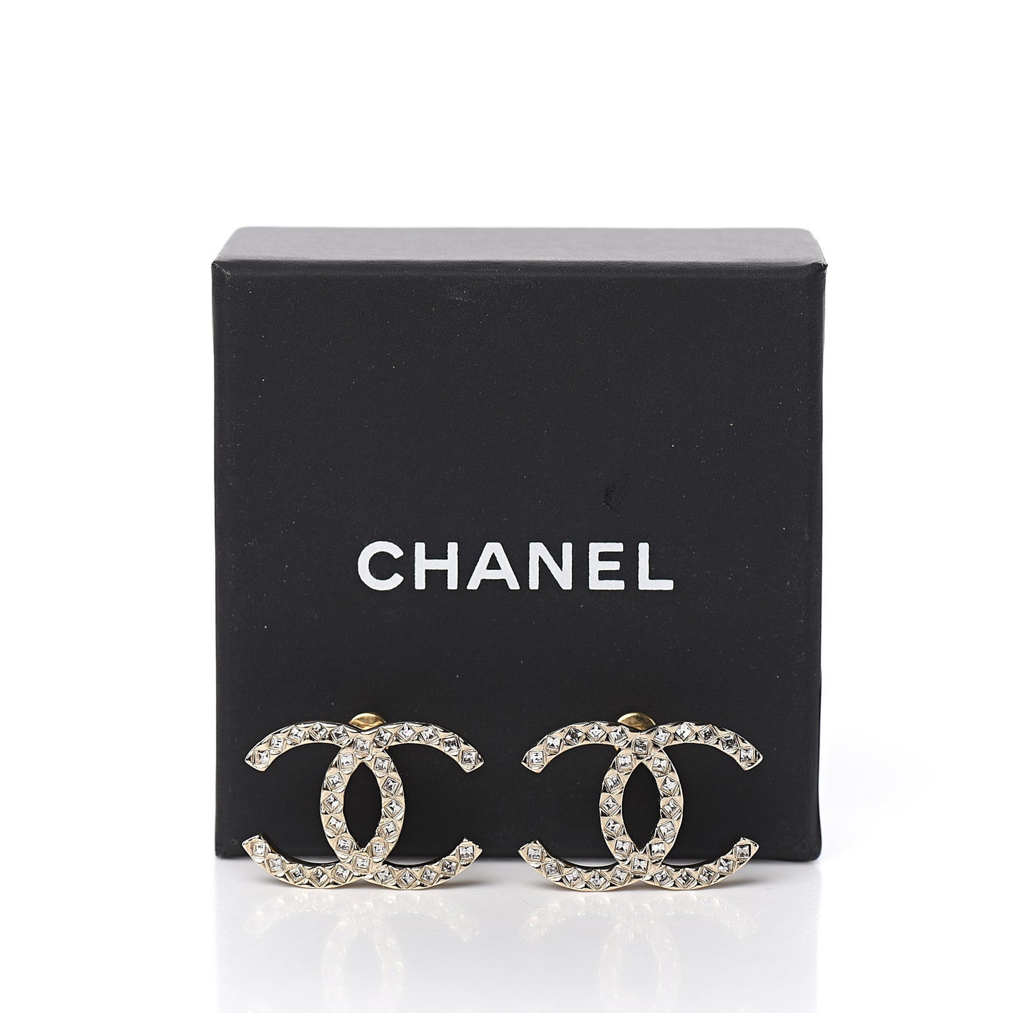 Baguette Crystal High Society CC Earrings Gold