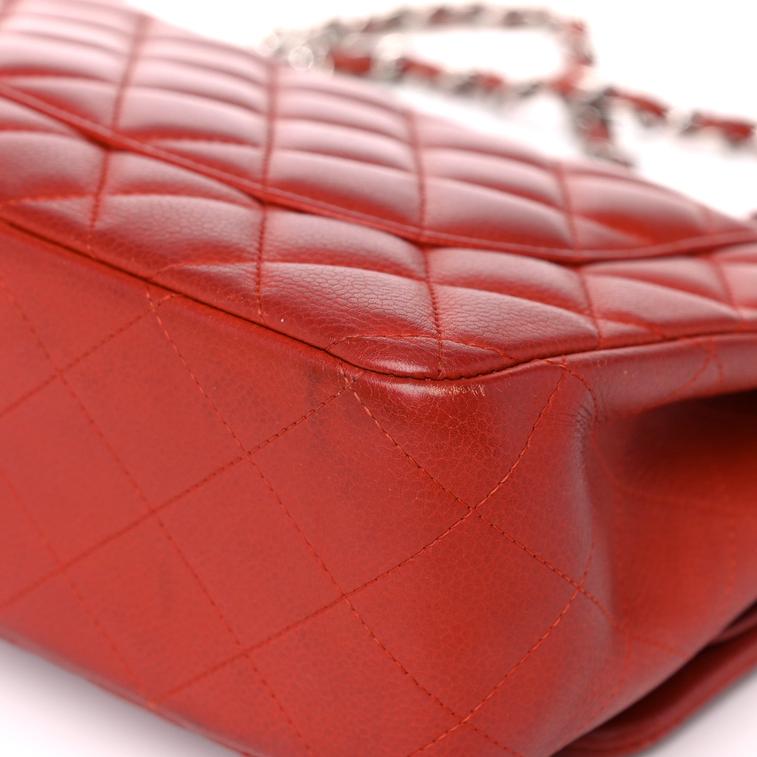 Chanel Caviar Quilted Jumbo Double Flap Red 10 of 24